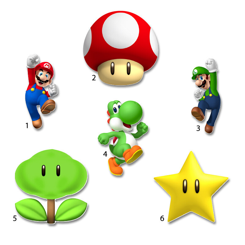 Διακοσμητική φιγούρα Super Mario 10cm Ξύλινη/1τμχ