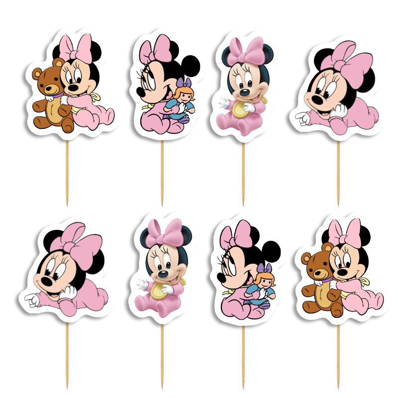 Cupcake toppers Baby Minnie 10cm / 8τμχ