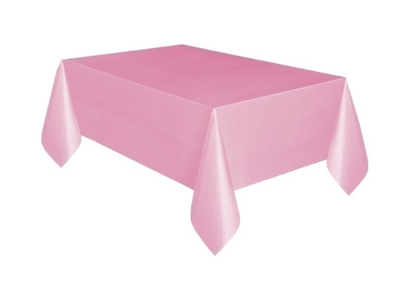 Τραπεζομάντηλο πλαστικό Ροζ -  Lovely Pink Solid / 137 x 274 εκ