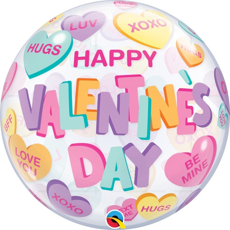 Bubble Μονό 22 Valentine's Candy Hearts /ΚΑΡΔΙΑ 56 cm