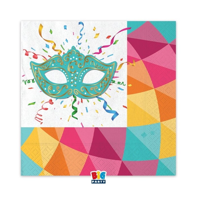 Χαρτοπετσέτες Φαγητού 33εκ Μάσκα Καρναβάλι / 16 τεμ.