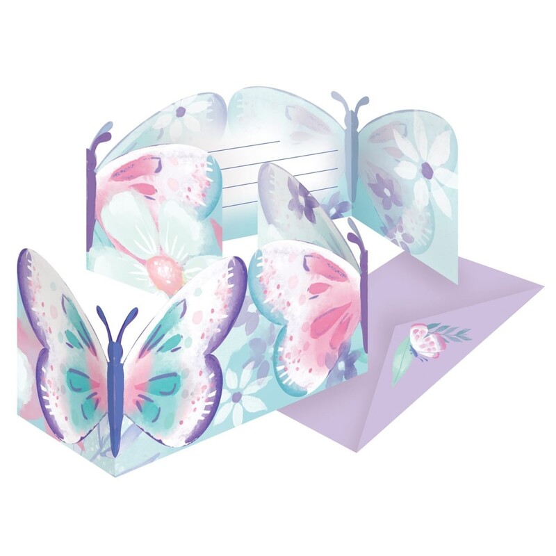 Προσκλήσεις με Φακέλους Πεταλούδες / flutter/Butterfly 8 τεμ