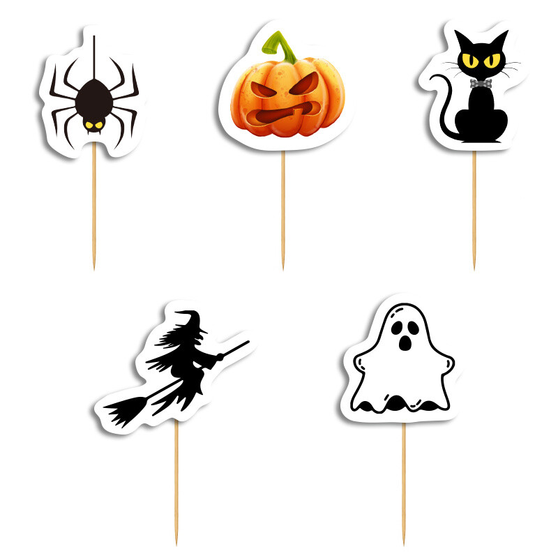 Cupcake toppers Halloween Κολοκύθες 10cm / 8τμχ