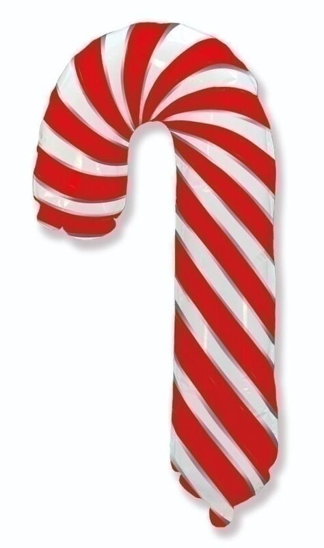 Μπαλόνι Φοιλ Σχήμα Γλειφιτζούρι Κόκκινο - Candy Cane / 98εκ x 63εκ