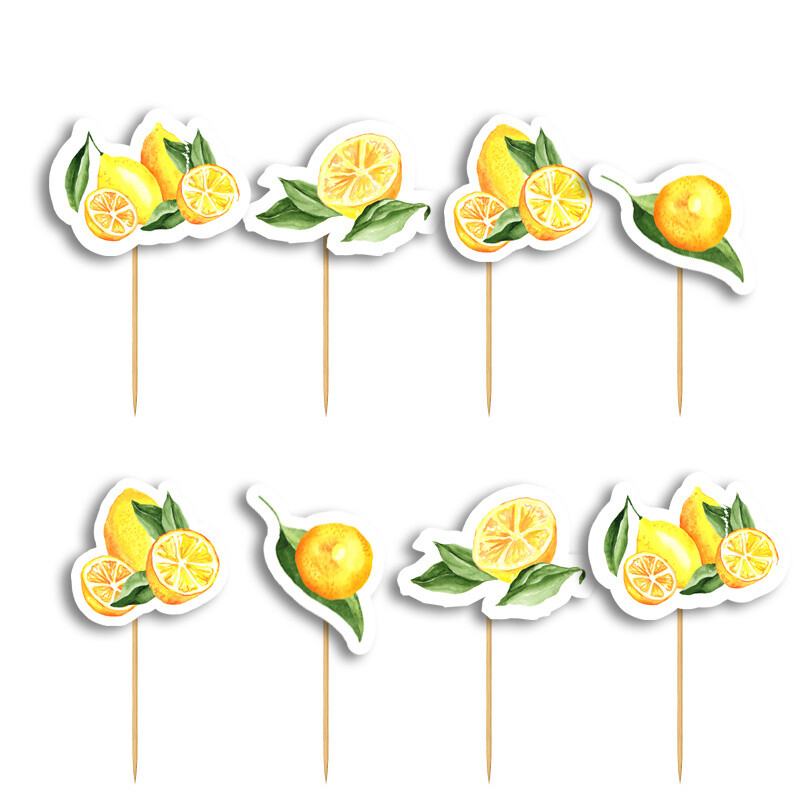 Cupcake toppers Λεμόνι 10cm / 8τμχ