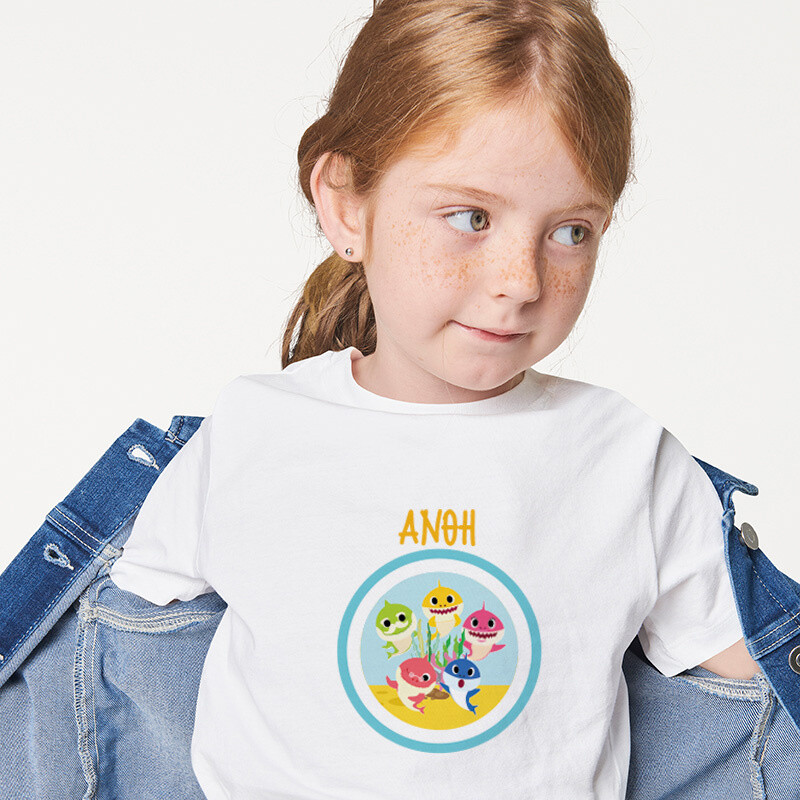 Παιδικό T-shirt Baby Shark για κορίτσι με όνομα