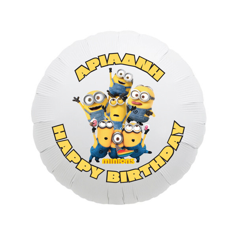 Μπαλόνι Φόιλ Minions με όνομα κύκλος / 43cm