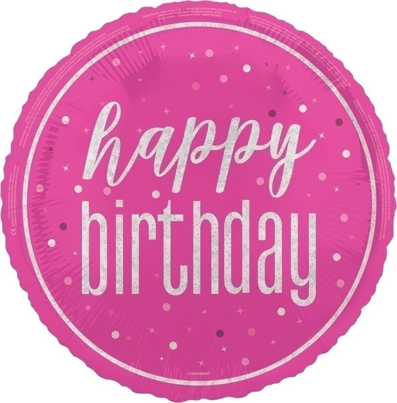 Μπαλόνι Φοιλ 18 Happy Birthday Φούξια / 46 εκ