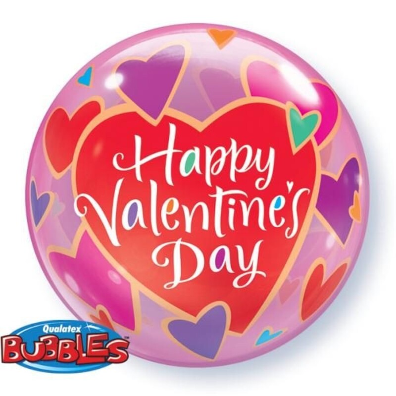 Bubble μονό Happy valentines Hearts/ΚΑΡΔΙΑ