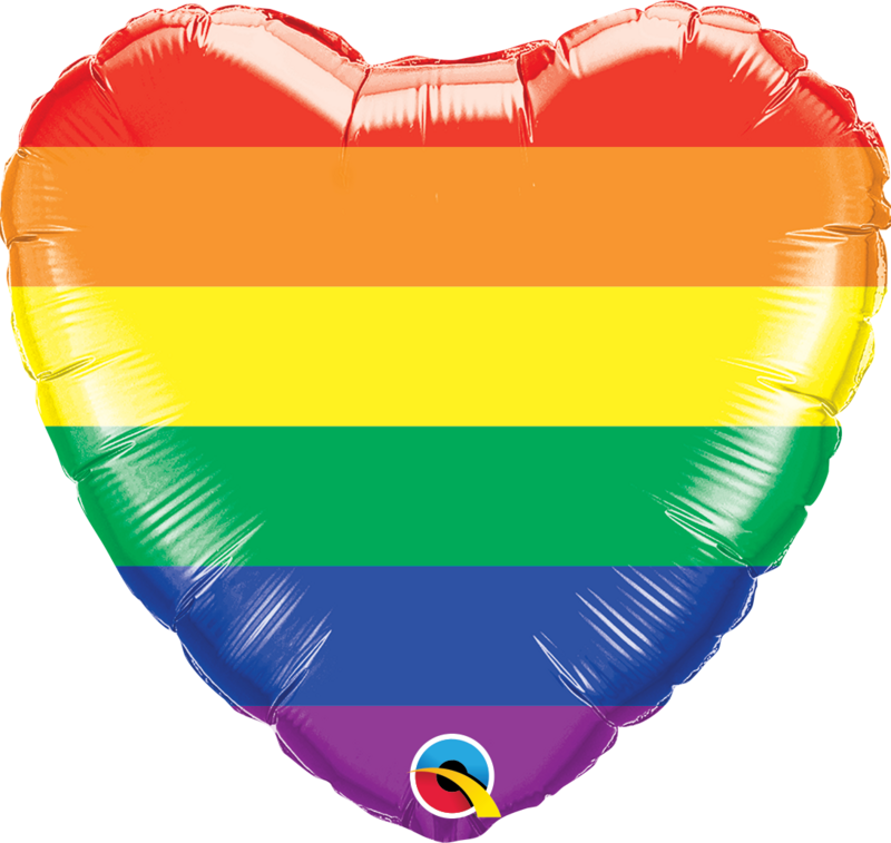 Μπαλόνι Φοιλ Καρδιά 18 Rainbow Stripes - Pride