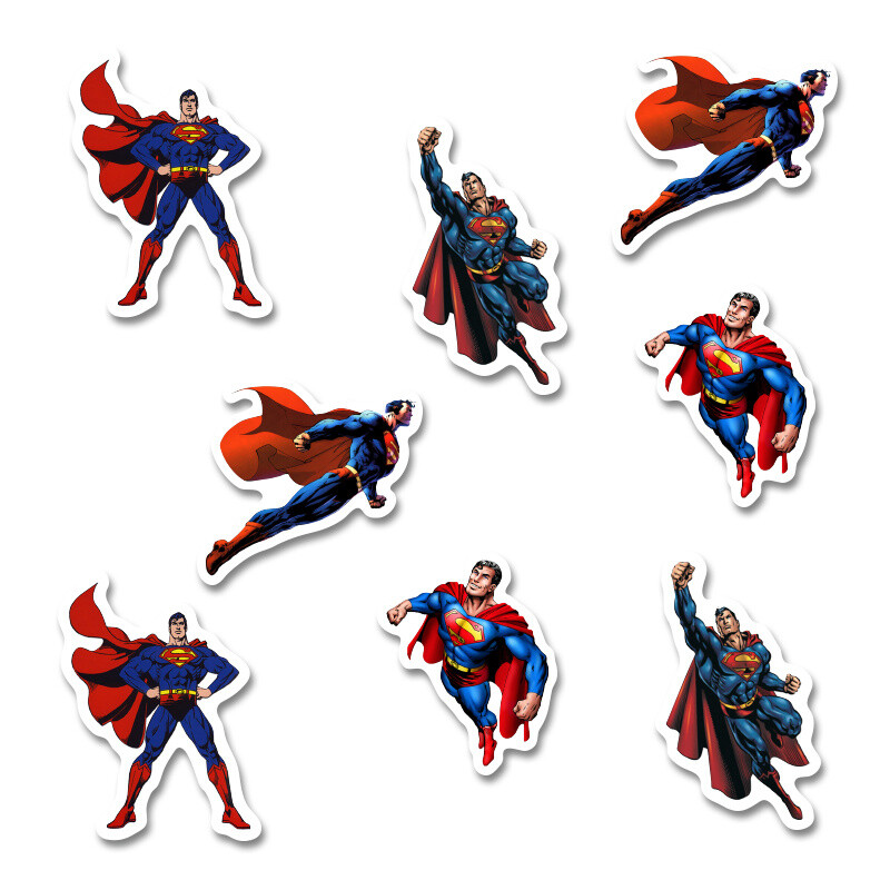 Αυτοκόλλητα Superman 5cm / 8τμχ