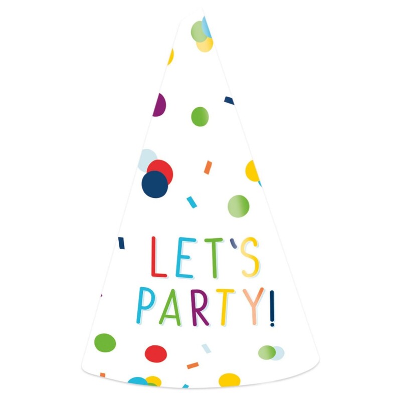 Καπελάκια Χάρτινα 16 εκ. Let' s Party Confetti / 8 τεμ