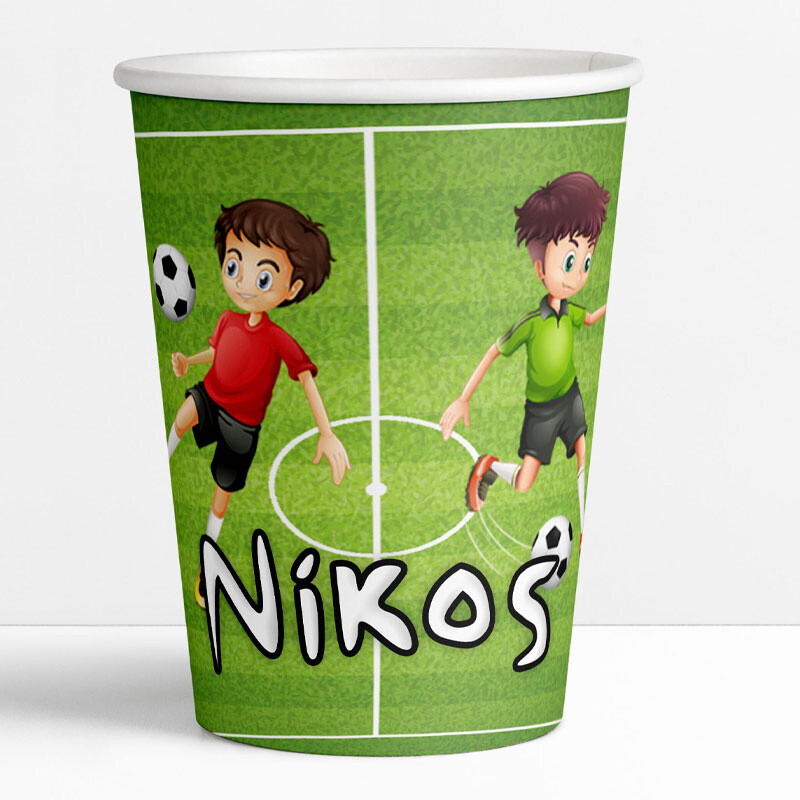 Ποτηράκια χάρτινα με όνομα Ποδόσφαιρο 250ml / 8τμχ