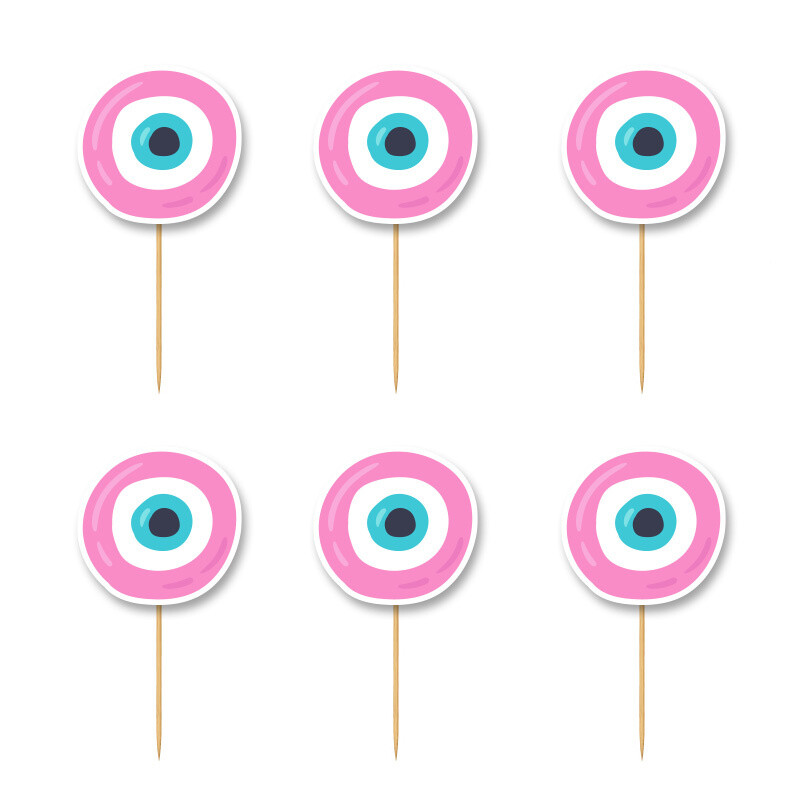 Cupcake toppers Μάτι Κορίτσι 10cm / 8τμχ