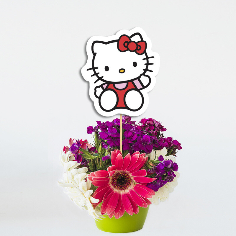 Διακοσμητικό Topper Hello Kitty χάρτινο 20cm