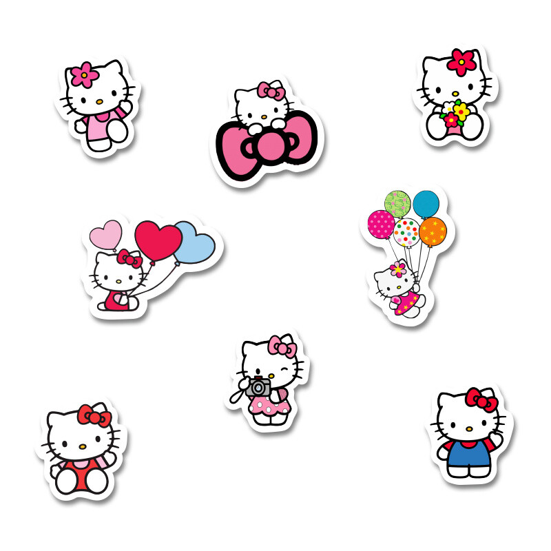 Αυτοκόλλητα Hello Kitty 5cm / 8τμχ
