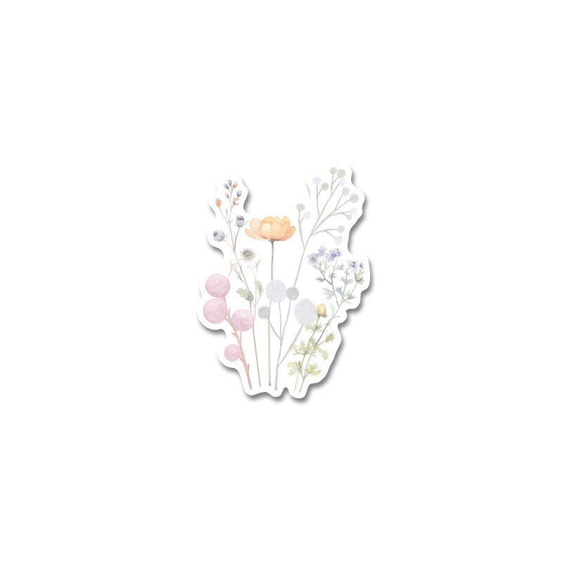 Διακοσμητική φιγούρα Floral Pastel 10cm Ξύλινη/1τμχ