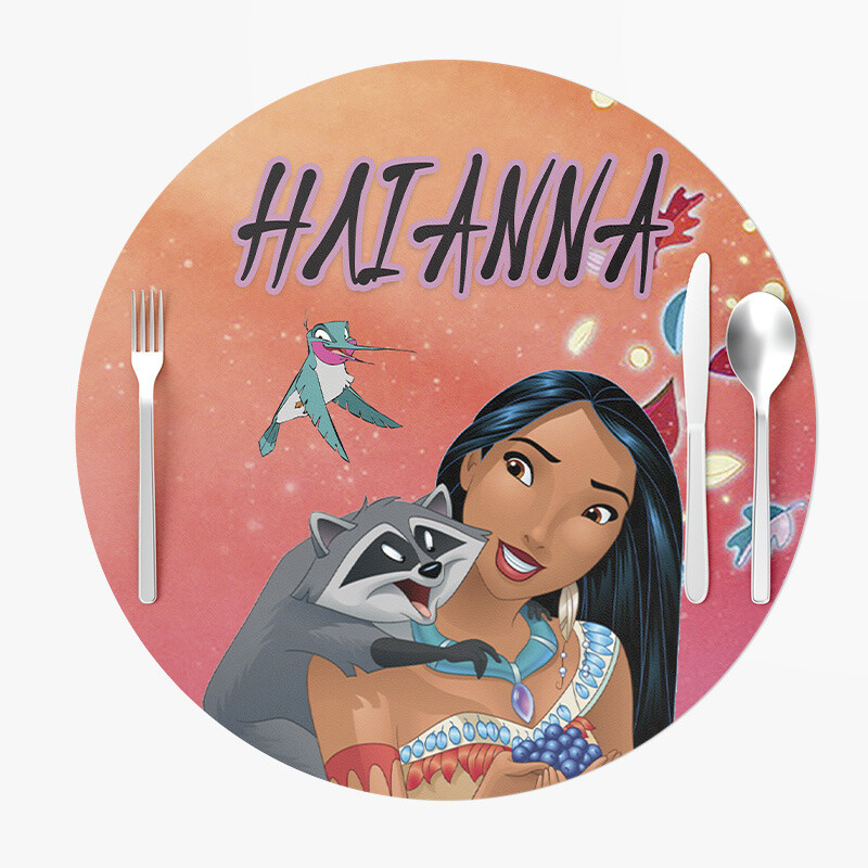 Σουπλά Χάρτινα στρογγυλά με όνομα Pocahontas 27cm