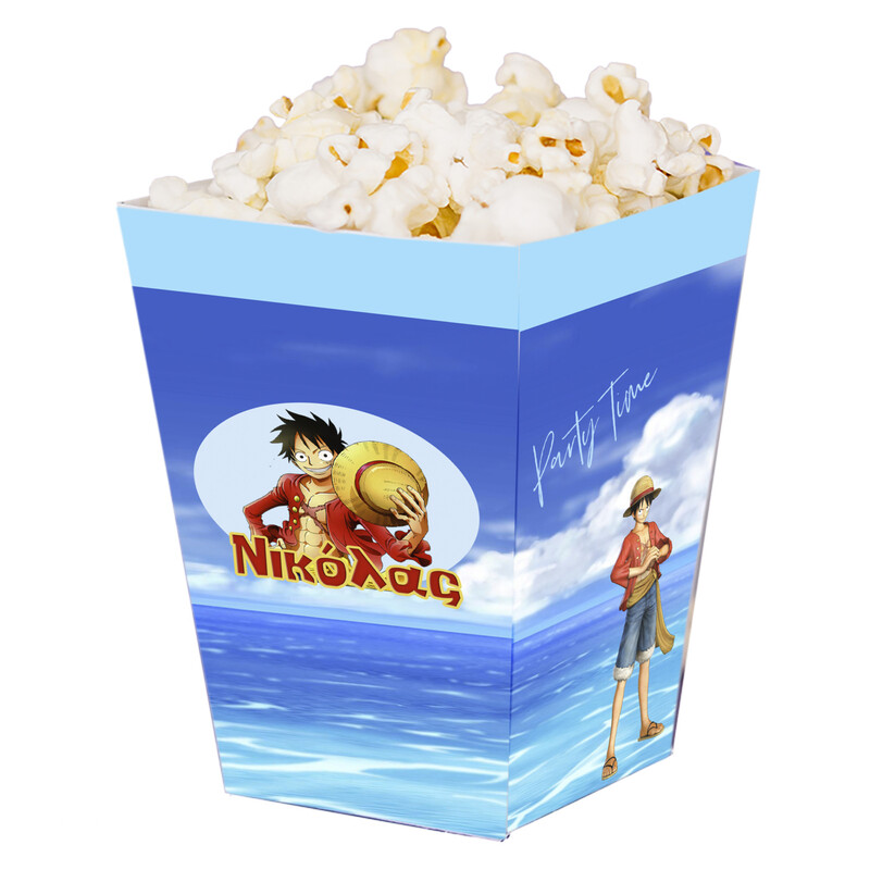 Κουτί Pop Corn με όνομα One Piece 15cmx9cmx9cm