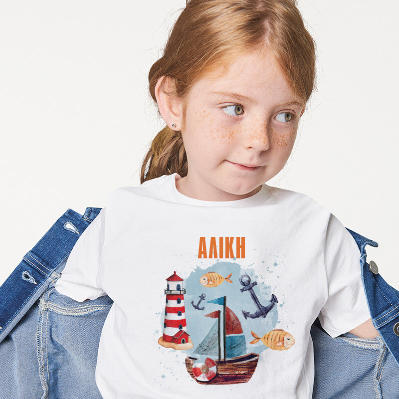 Παιδικό T-shirt Ναυτικό για κορίτσι με όνομα