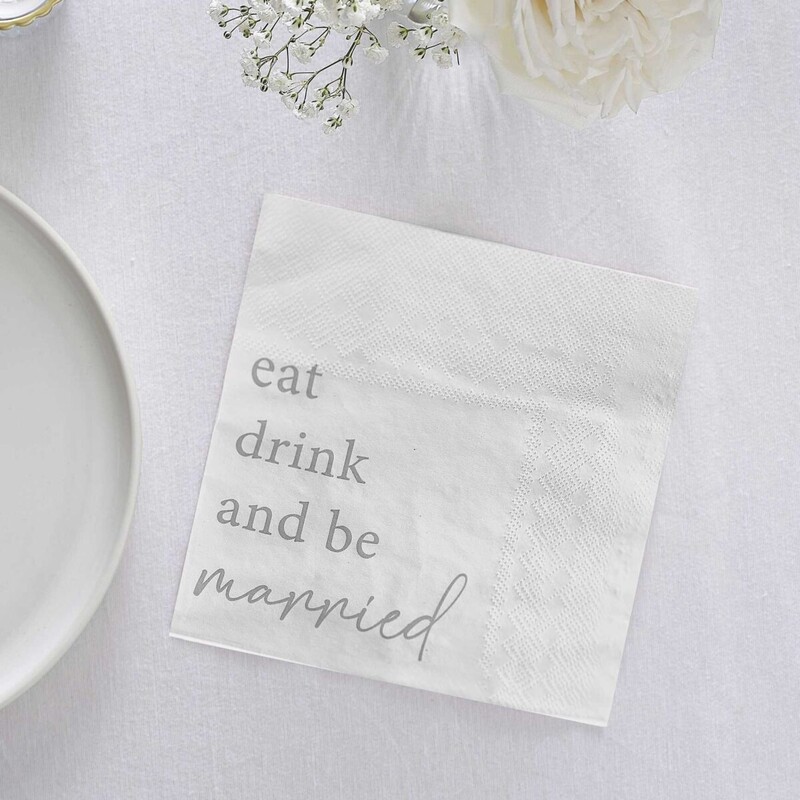 Χαρτοπετσέτες Γάμου Eat Drink and Be Married /WEDDING 16 τεμ