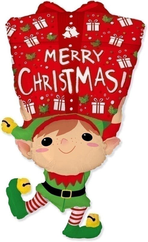 Μπαλόνι Φοιλ Σχήμα Merry Christmas Elf / 107 x 58 εκ Ξωτικό Ασυσκεύαστο