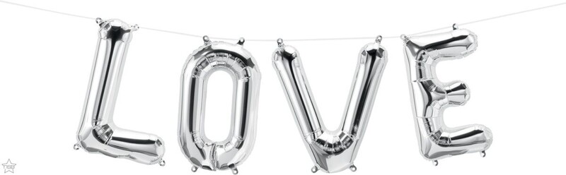 Μπαλόνι Φοιλ 16' Kit Phrase `LOVE `Ασημί