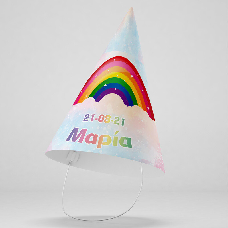 Καπελάκια πάρτυ με όνομα Rainbow Dream / 8τμχ