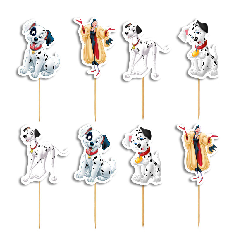 Cupcake toppers 101 Σκυλάκια Δαλματίας 10cm / 8τμχ