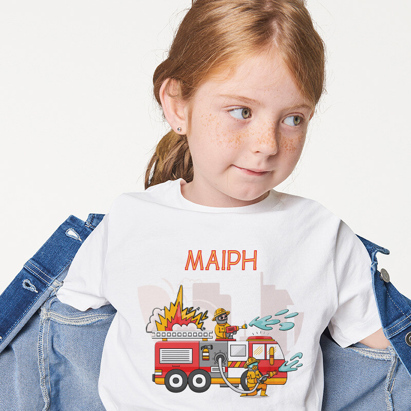 Παιδικό T-shirt Πυροσβεστική για κορίτσι με όνομα