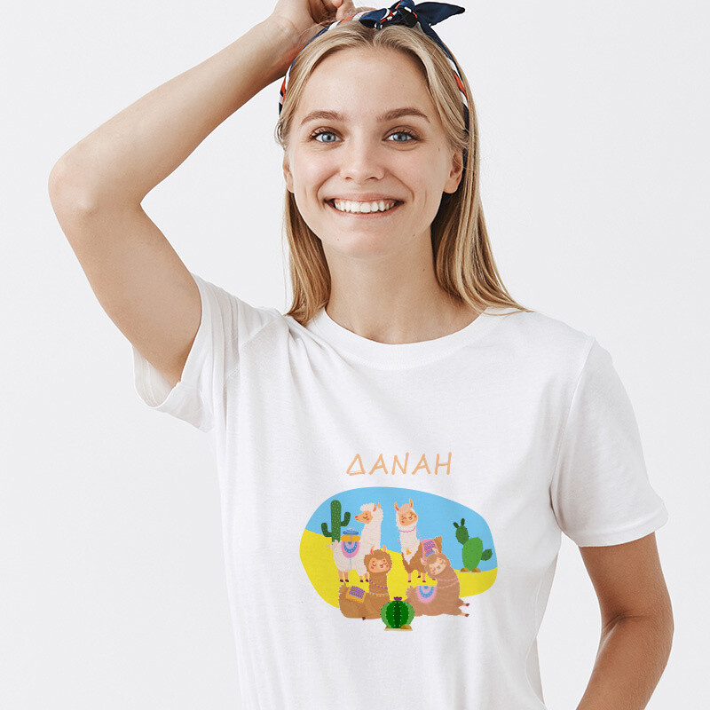 Γυναικείο T-shirt Λάμα για την Μαμά με όνομα