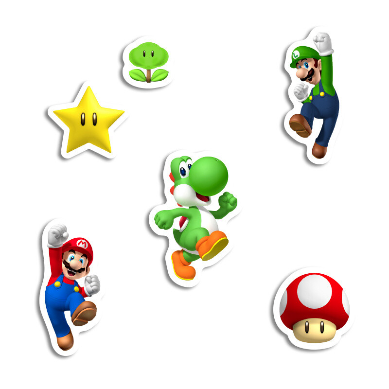 Αυτοκόλλητα Super Mario 10cm / 8τμχ