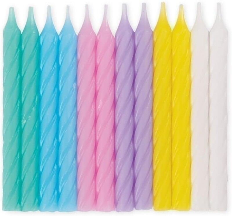 Κεριά Birthday παστέλ Multi-Colour / 24 τεμ