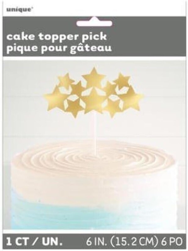 Διακόσμηση Τούρτας Χρυσά Αστέρια / Gold Stars Cake Topper 15 x 12 εκ