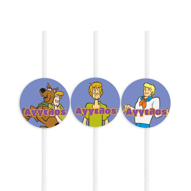 Χάρτινα καλαμάκια με όνομα Scooby-Doo / 8τμχ