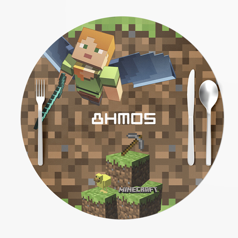Σουπλά Χάρτινα στρογγυλά με όνομα Minecraft 27cm