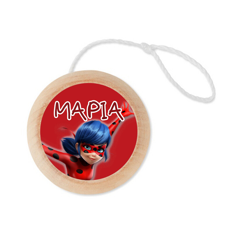 Ξύλινο Γιο – Γιο με όνομα Miraculous LadyBug