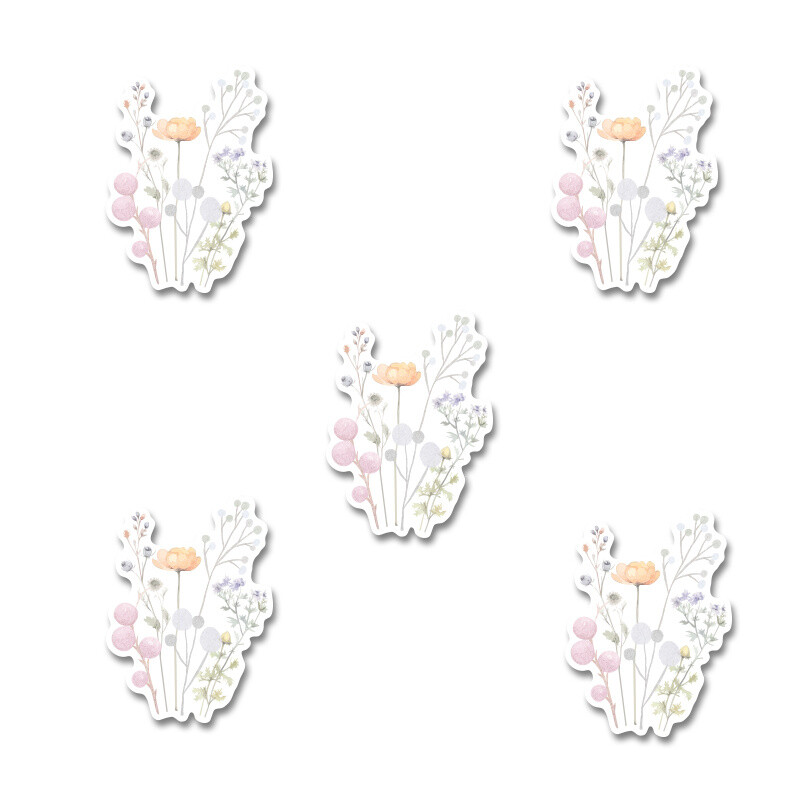 Αυτοκόλλητα Floral Pastel 5cm / 8τμχ
