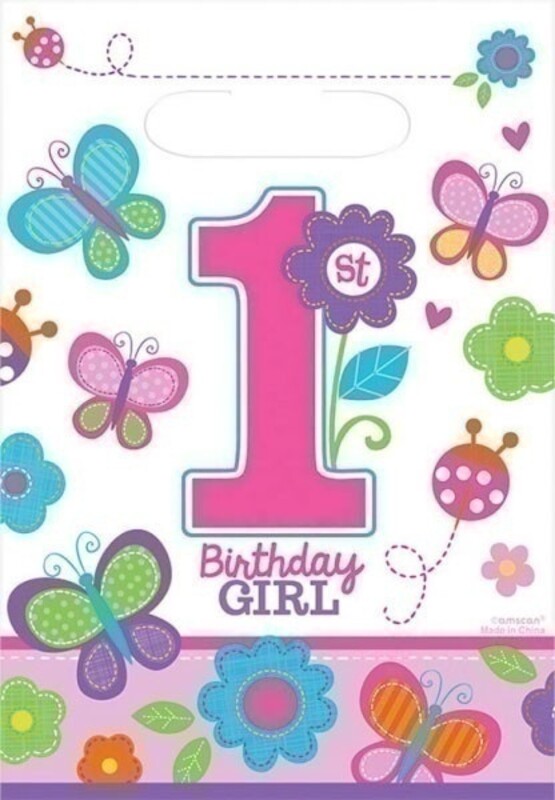 Τσάντες δώρου 1st Birthday για κορίτσι/8τμχ