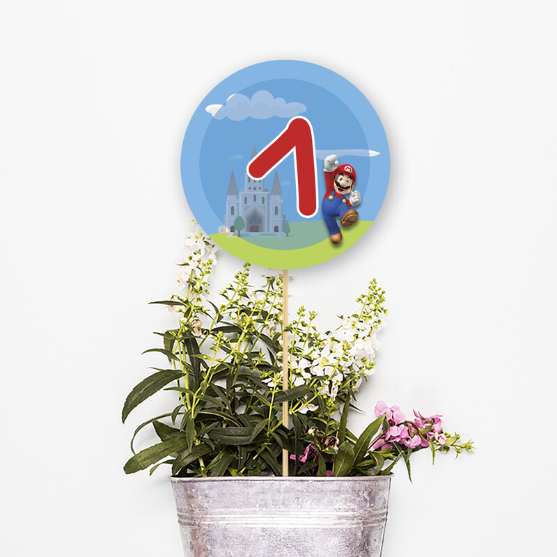 Αρίθμηση τραπεζιού Super Mario κύκλος 13cm