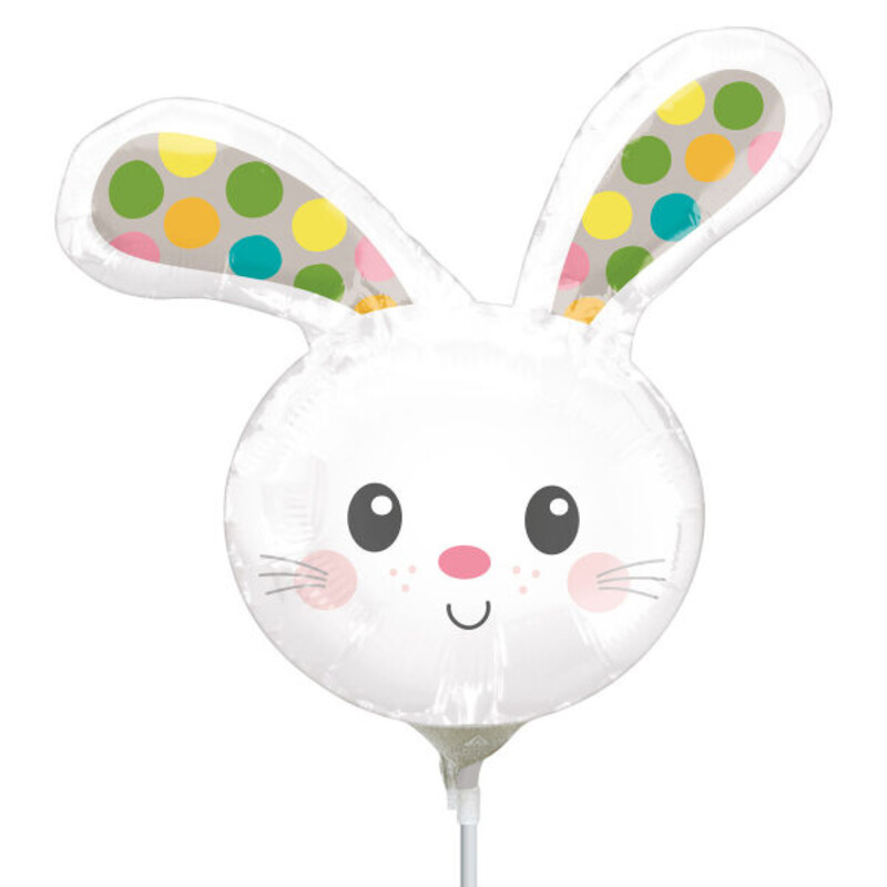 Μπαλόνι Φοιλ Μίνι 14 Spotted Bunny/Λαγός Head  / 30 εκ -  Easter