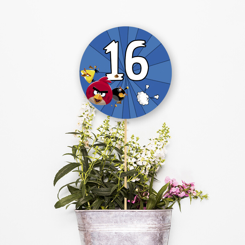 Αρίθμηση τραπεζιού Angry Birds κύκλος 13cm