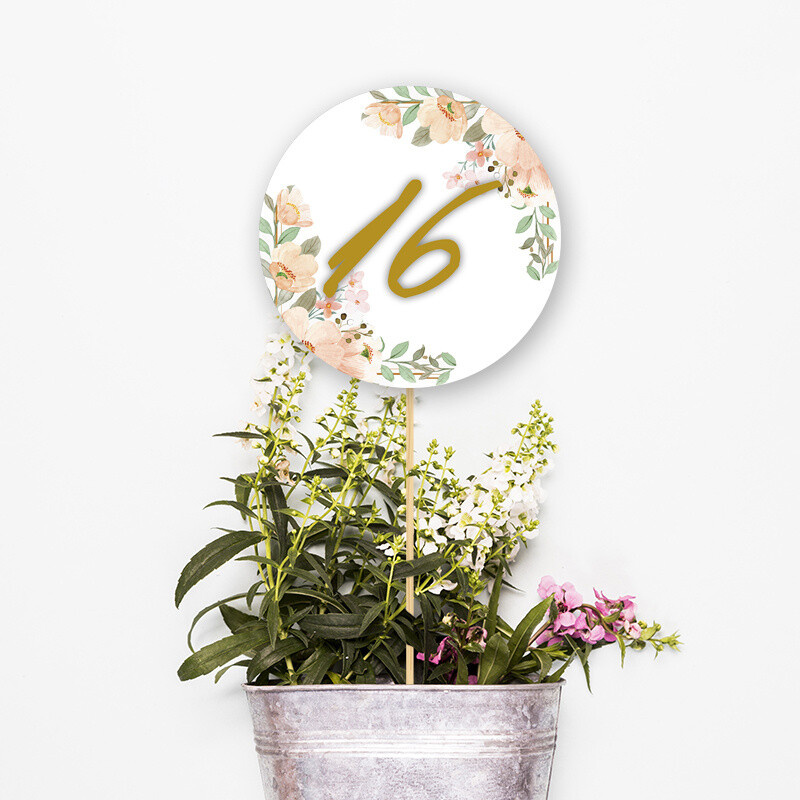 Αρίθμηση τραπεζιού Boho Birthday κύκλος 13cm