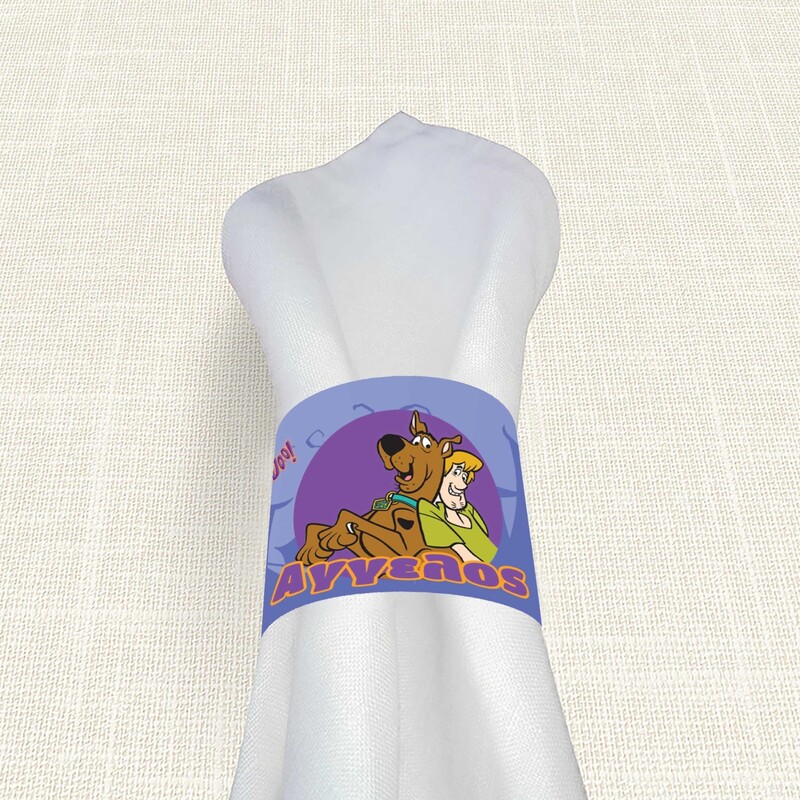 Δαχτυλίδι πετσέτας χάρτινο με όνομα Scooby-Doo