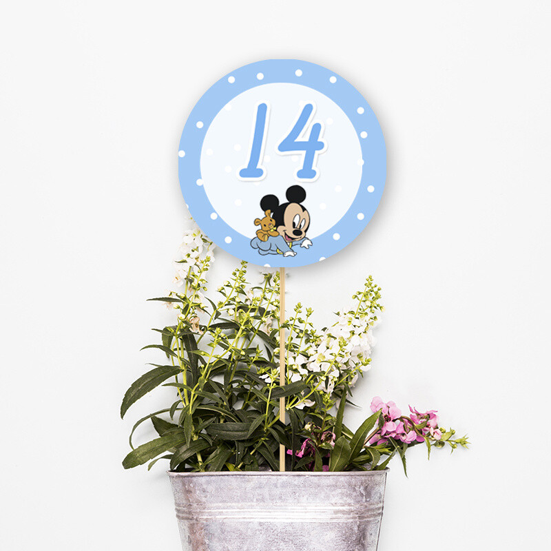 Αρίθμηση τραπεζιού Baby Mickey κύκλος 13cm