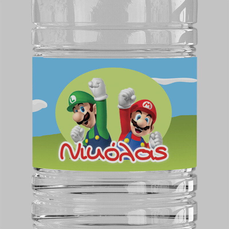 Ετικέτες νερού με όνομα Super Mario / 8 τμχ
