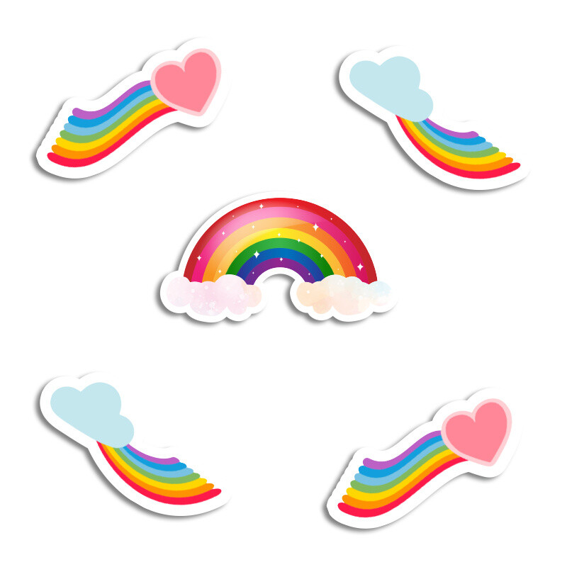 Αυτοκόλλητα Rainbow 10cm / 8τμχ