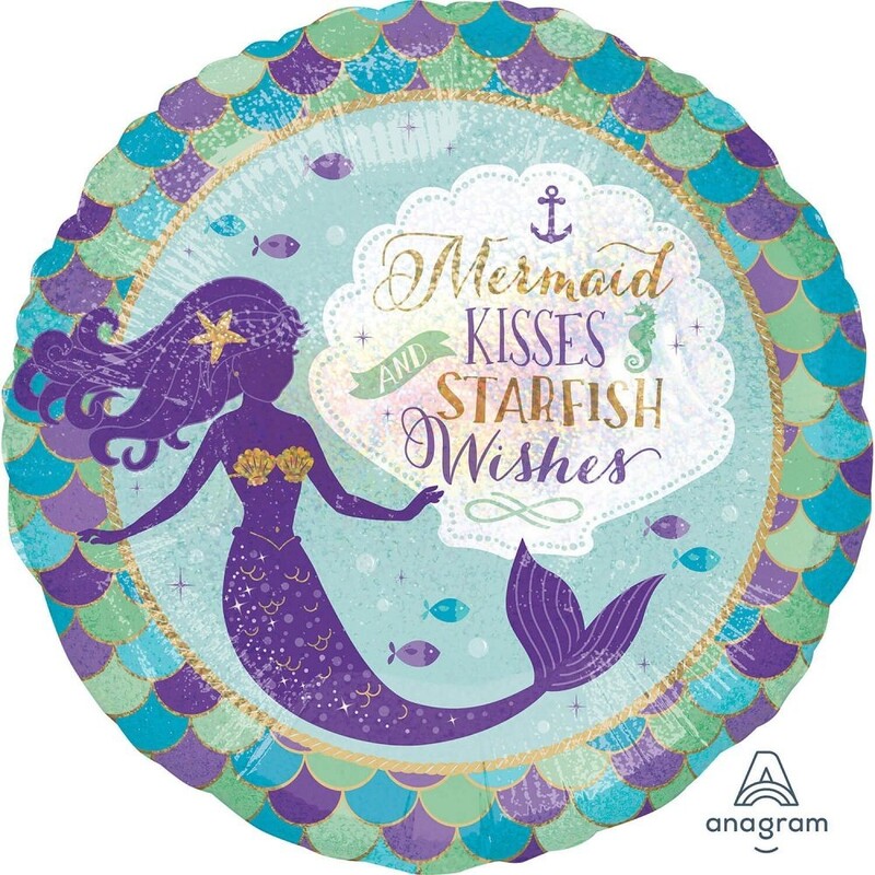 Μπαλόνι Φοιλ 18 Mermaid Wishes & Kisses 45εκ - Γοργόνα