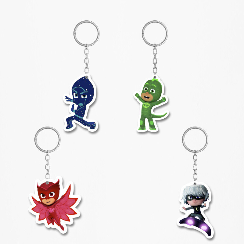 Ξύλινα Μπρελόκ PJ Masks 5cm/ 4τμχ