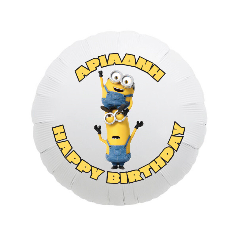 Μπαλόνι Φόιλ Minions με όνομα στρογγυλό / 43cm